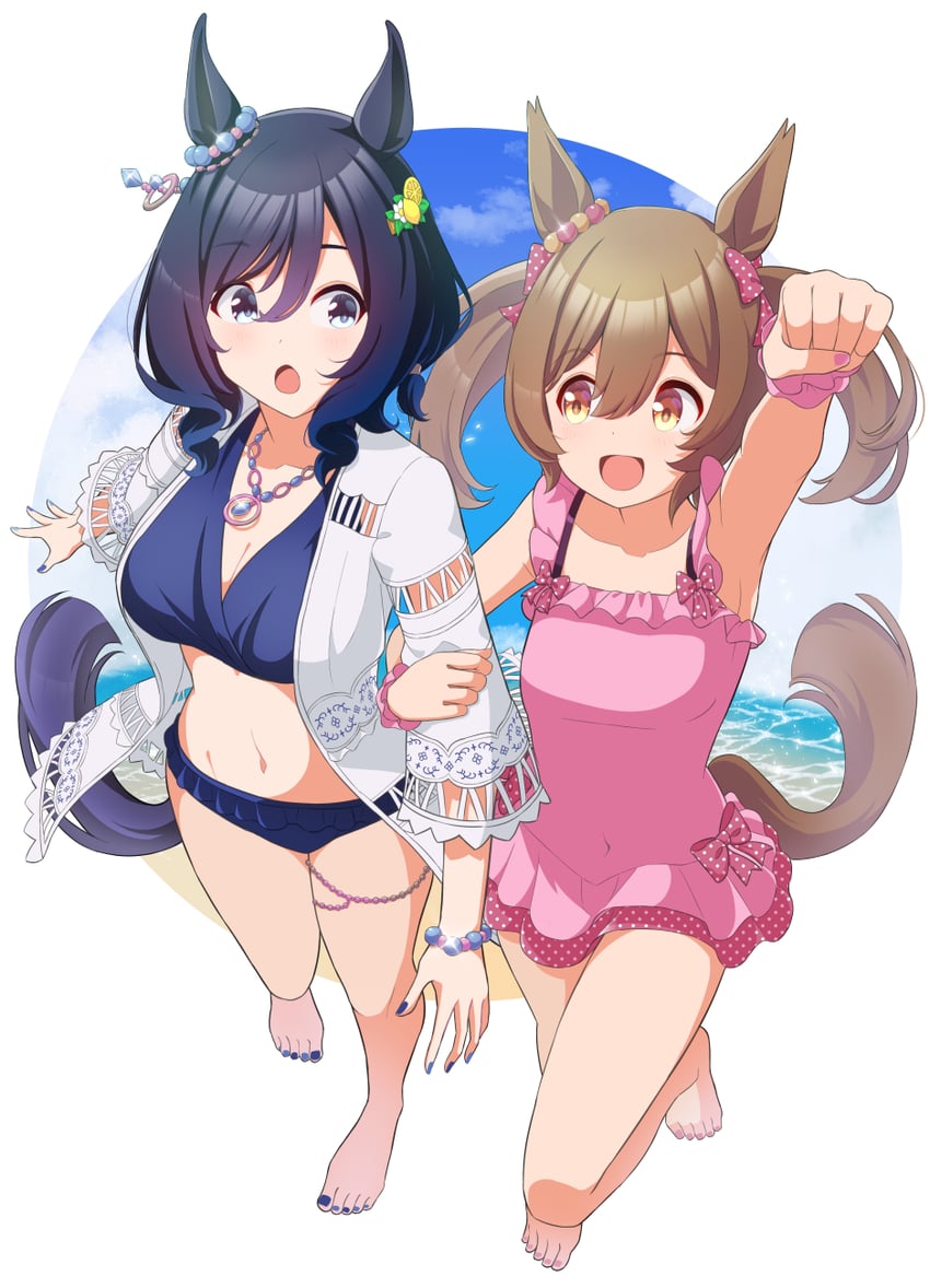 smart falcon and eishin flash (umamusume) drawn by shiromaru_illust