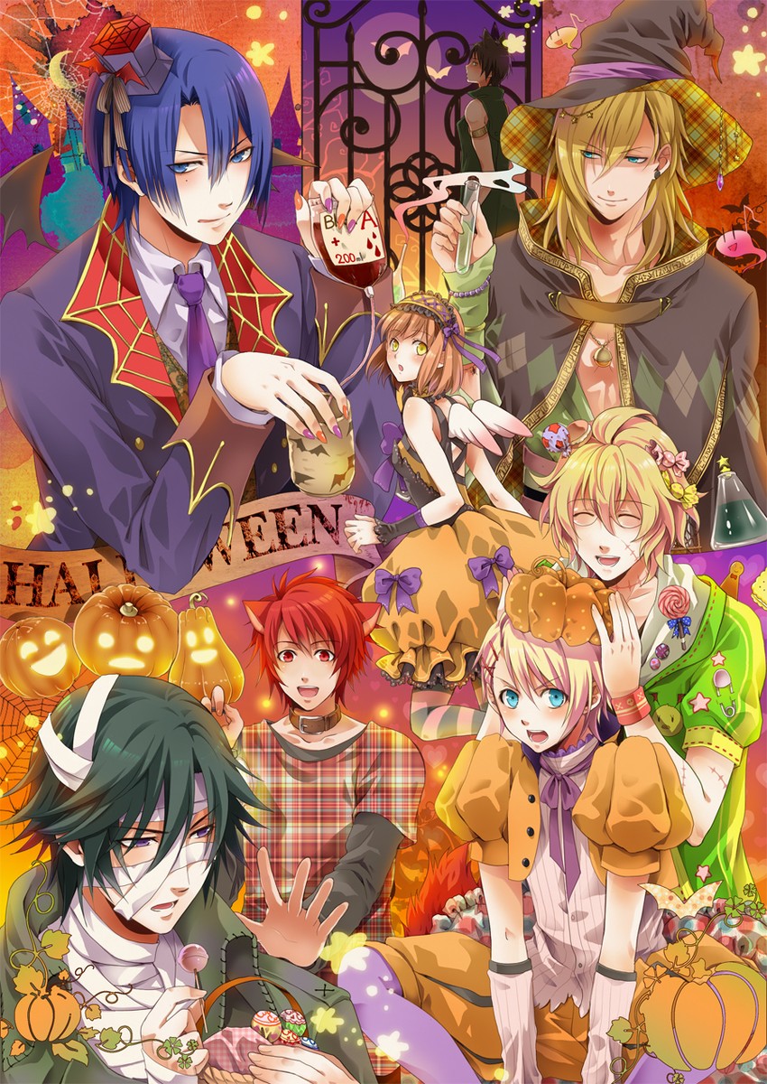 nanami haruka, kurusu shou, shinomiya natsuki, ichinose tokiya, ittoki otoya, and 3 more (uta no prince-sama) drawn by marimo_hen