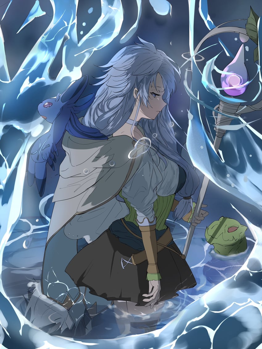 eria and eria the water channeler (yu-gi-oh!) drawn by uragawai
