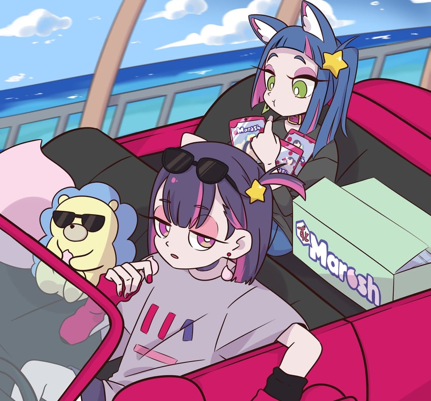 nira-chan, uniguri, and sammy (zutto mayonaka de ii no ni and 3 more) drawn by n_vctr