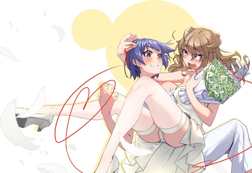 kanbaru suruga and numachi rouka (monogatari and 1 more) drawn by thomas_(aoakumasan)