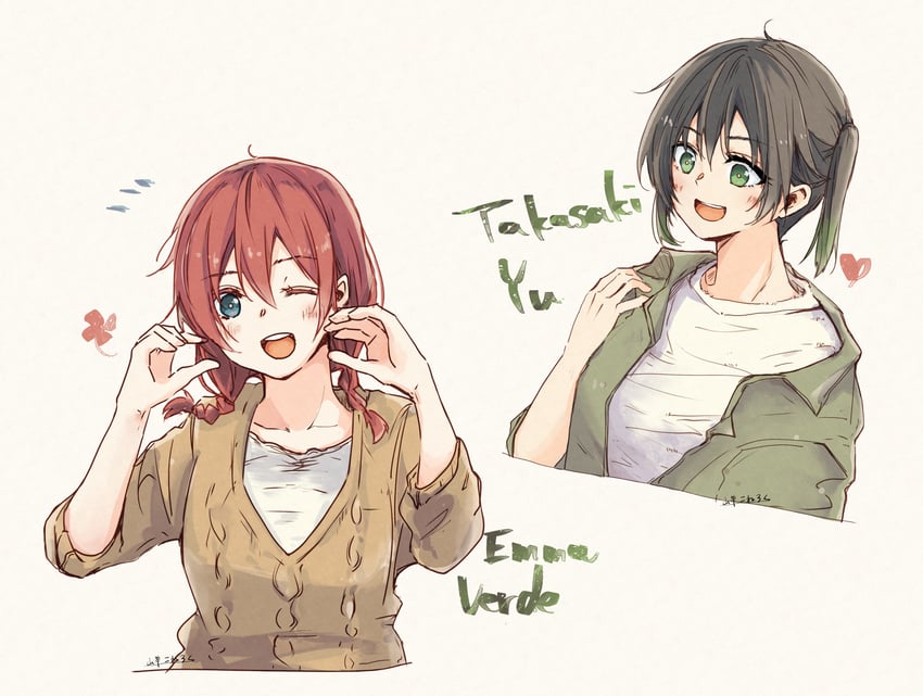 takasaki yu and emma verde (love live! and 1 more) drawn by yagino_koneroku
