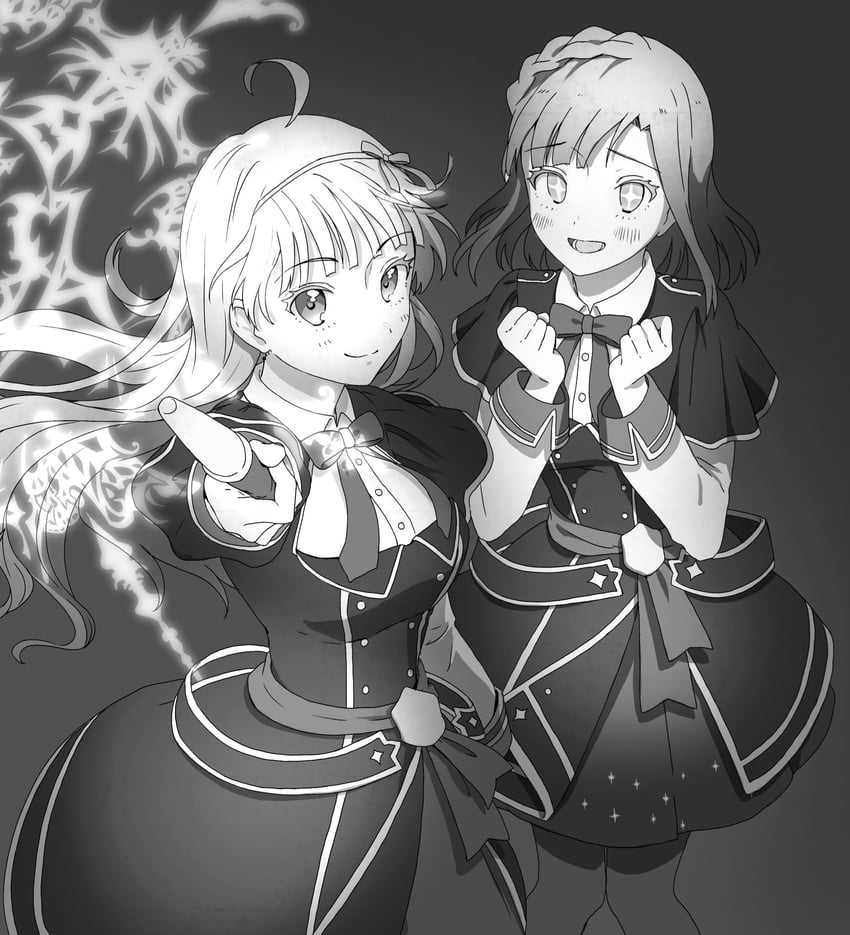 nanao yuriko and shimabara elena (idolmaster and 1 more) drawn by witoi_(roa)