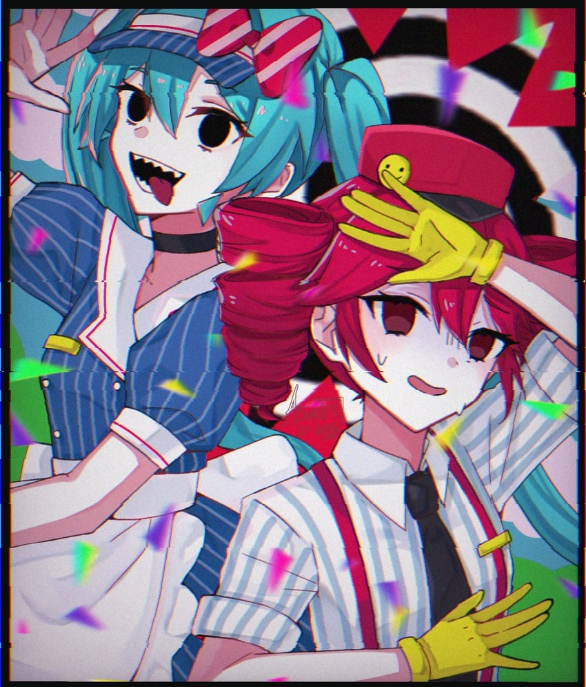 hatsune miku and kasane teto (vocaloid and 2 more) drawn by icy_asairi