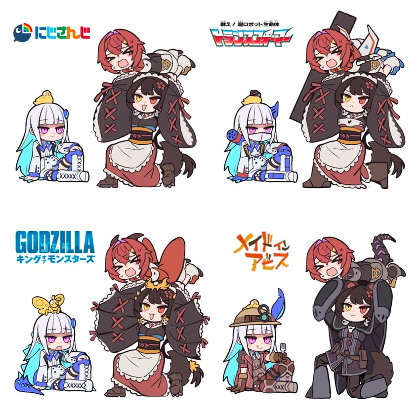 lize helesta, ange katrina, inui toko, godzilla, sebastian piyodore, and 10 more (nijisanji and 5 more) drawn by kamitoge_supino