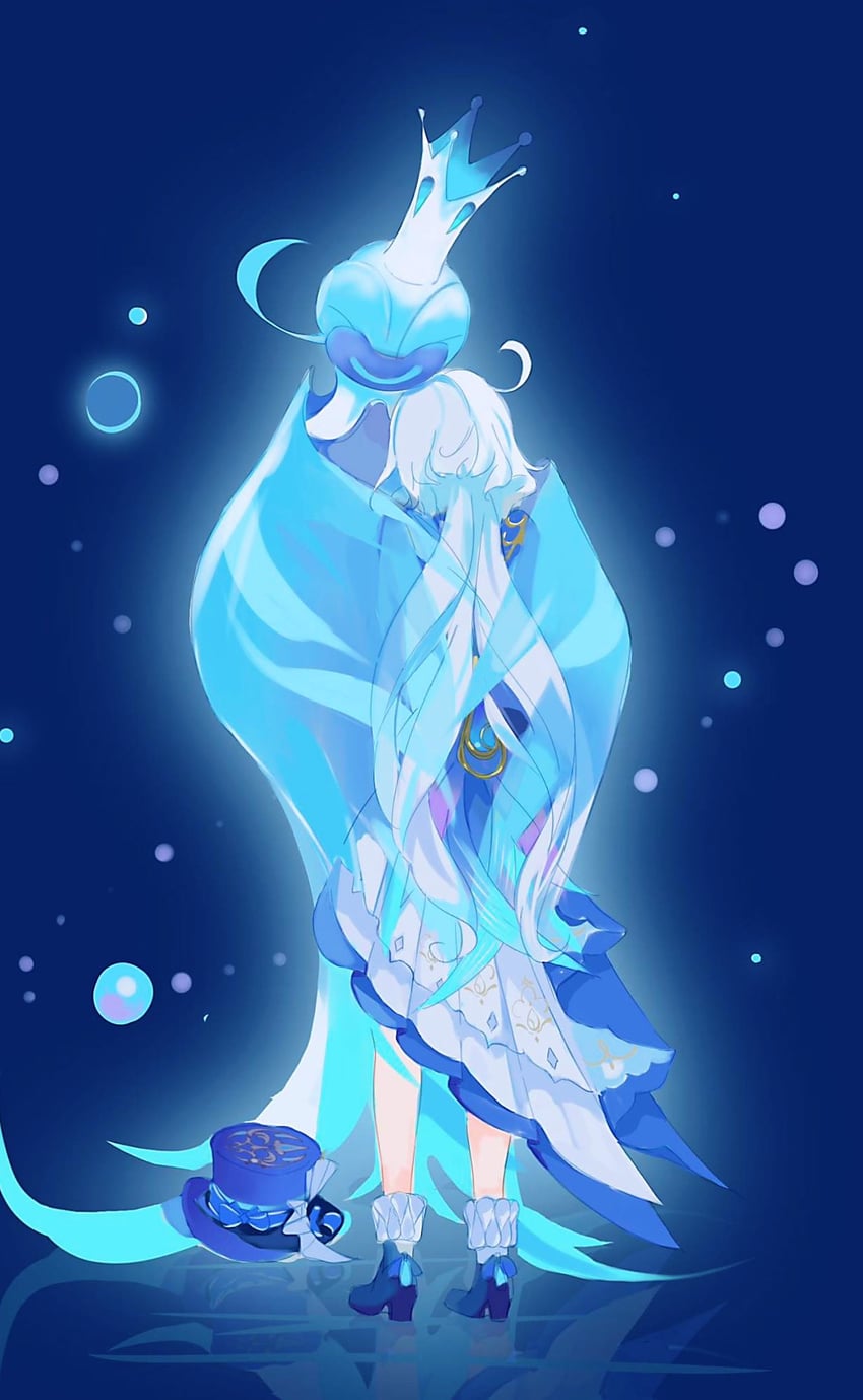 furina, oceanid, and singer of many waters (genshin impact) drawn by huashengmi