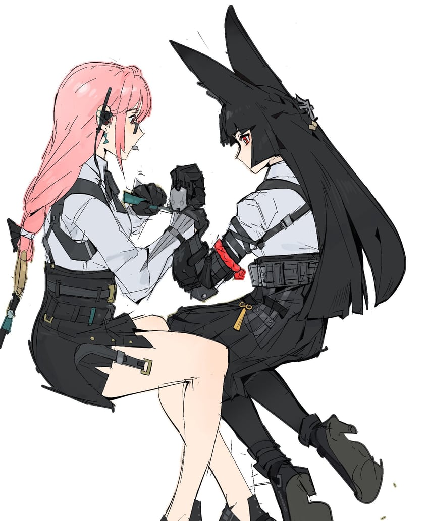 hoshimi miyabi and tsukishiro yanagi (zenless zone zero) drawn by liolion77