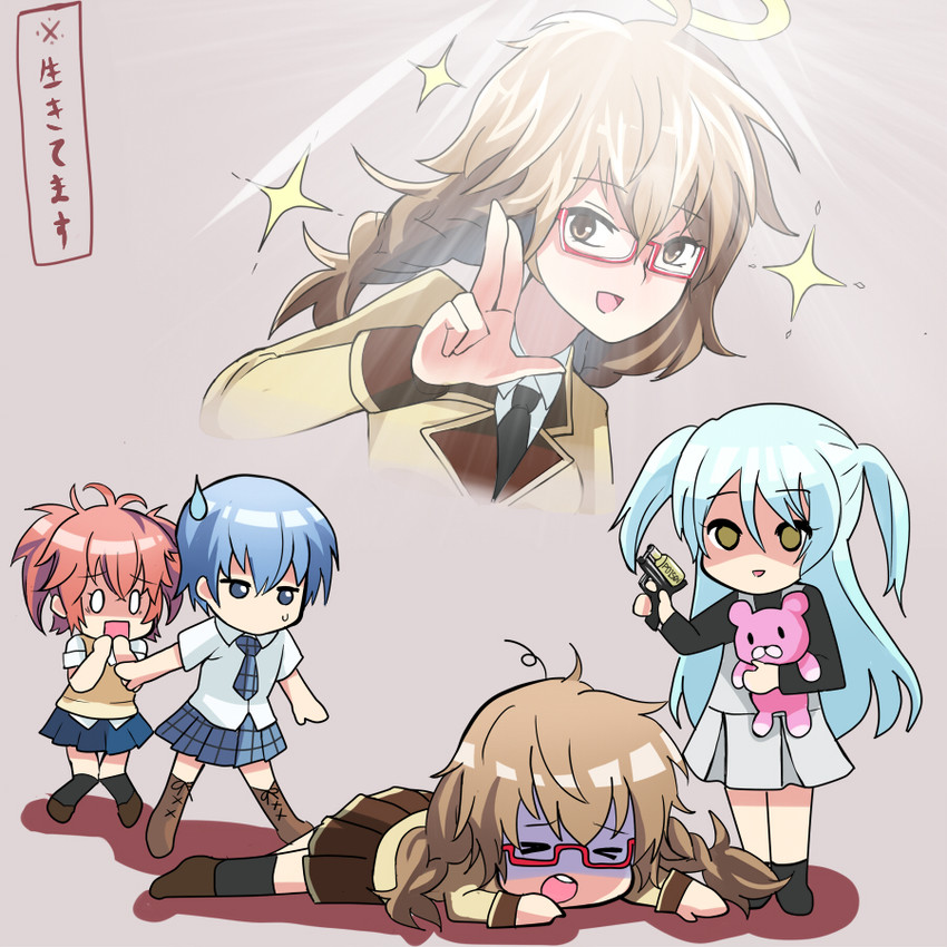 ichinose haru, azuma tokaku, kirigaya hitsugi, and kenmochi shiena (akuma no riddle) drawn by ababarion