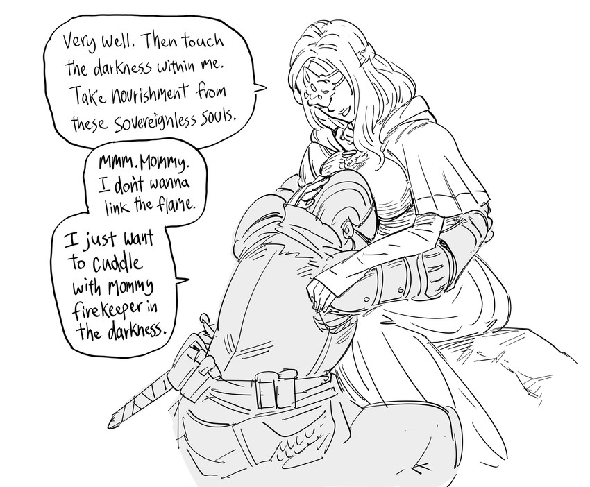 fire keeper and ashen one (dark souls and 2 more) drawn by bb_(baalbuddy)