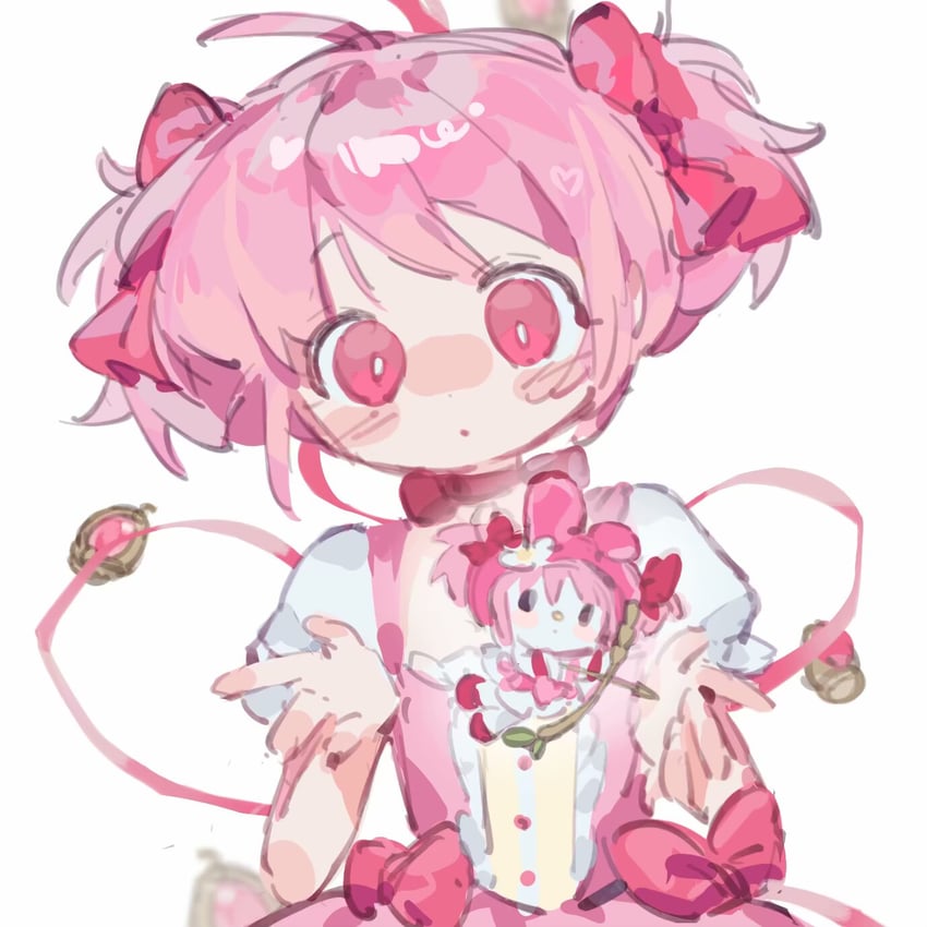 kaname madoka and my melody (mahou shoujo madoka magica and 2 more) drawn by liangqi_shi