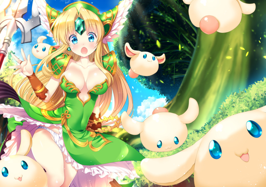 riesz and rabite (seiken densetsu and 1 more) drawn by tamiya_akito