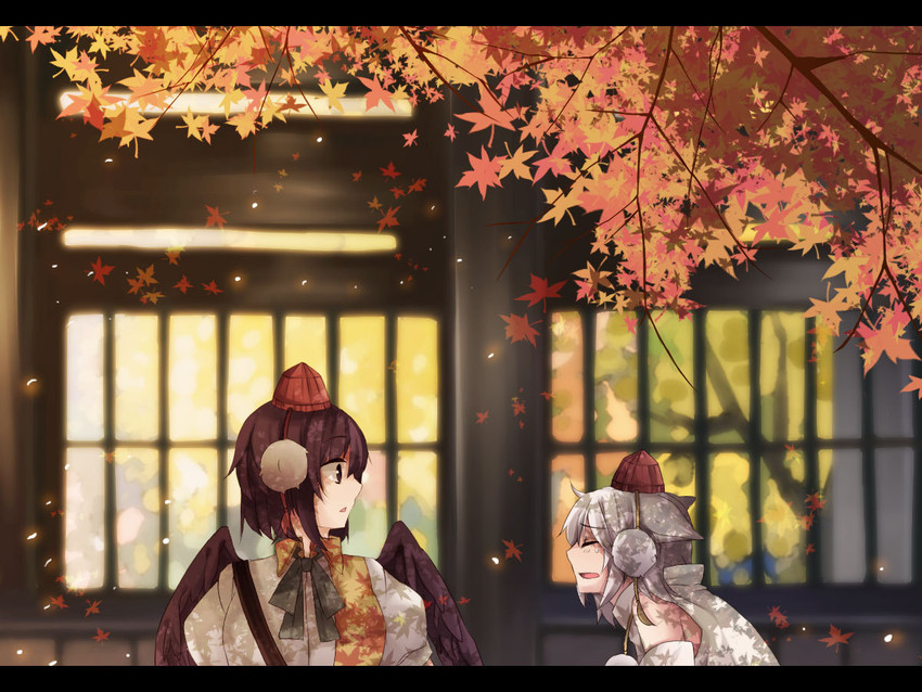 shameimaru aya and inubashiri momiji (touhou) drawn by mutsuki_(ama245)