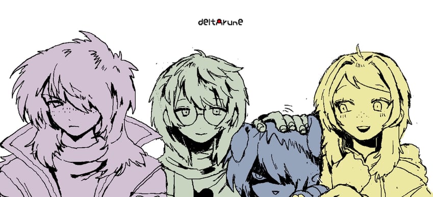 kris, susie, noelle holiday, and ralsei (deltarune) drawn by nas_u