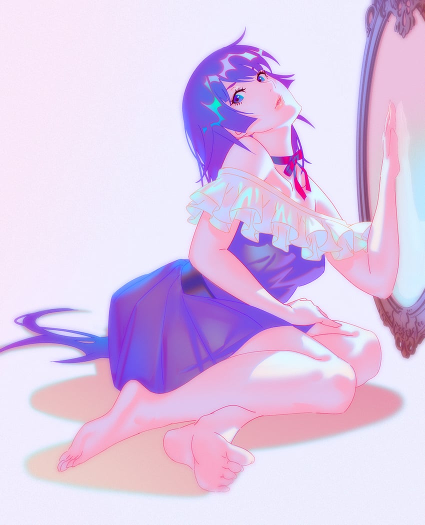 senjougahara hitagi (monogatari and 1 more) drawn by rapa_rachi
