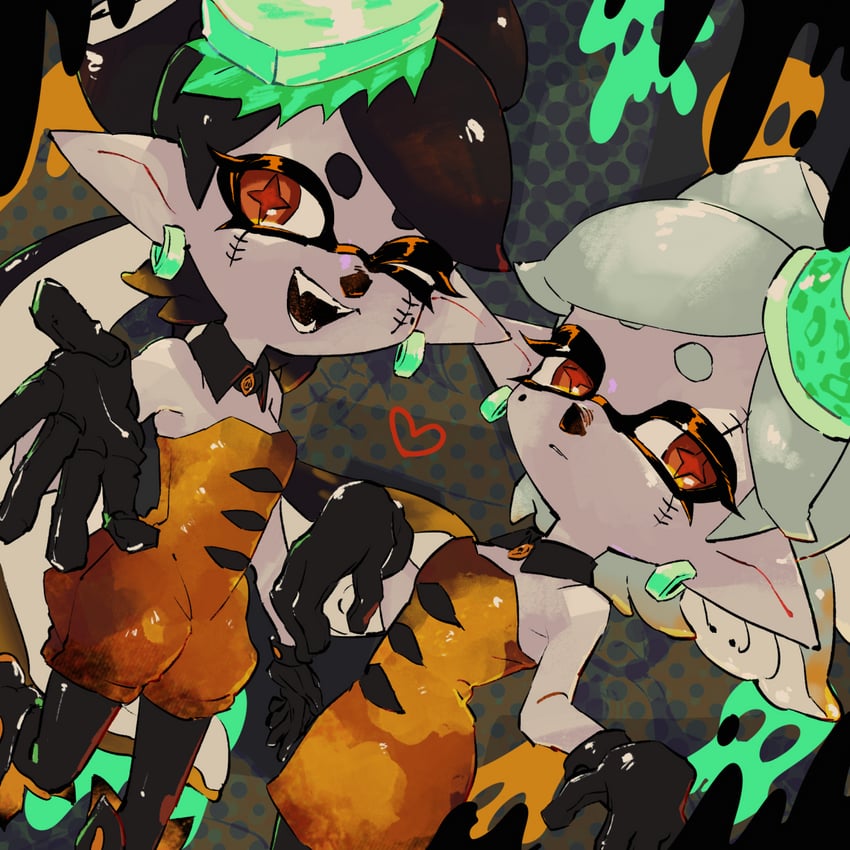 callie and marie (splatoon and 1 more) drawn by booro_(169b)