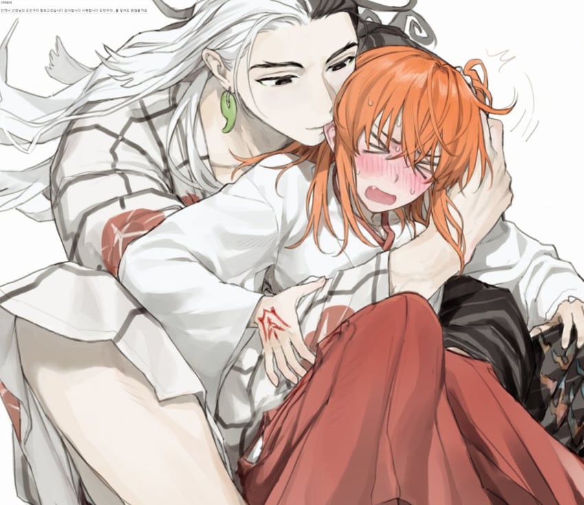 fujimaru ritsuka and ashiya douman (fate and 1 more) drawn by emolior_(1000mean)