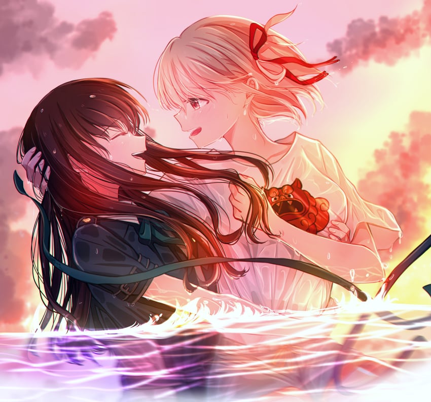 nishikigi chisato and inoue takina (lycoris recoil) drawn by futaba_(rei-futaba)