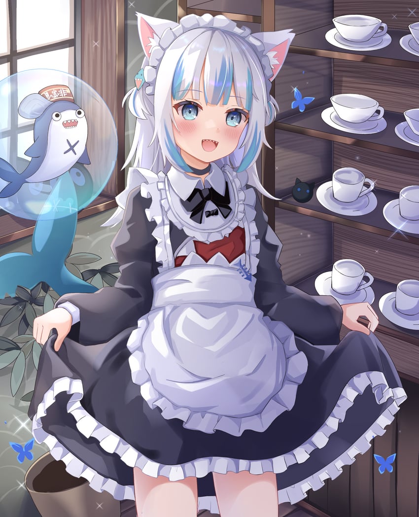 gawr gura and bloop (hololive and 1 more) drawn by nekopurin_(nyanko_prin)