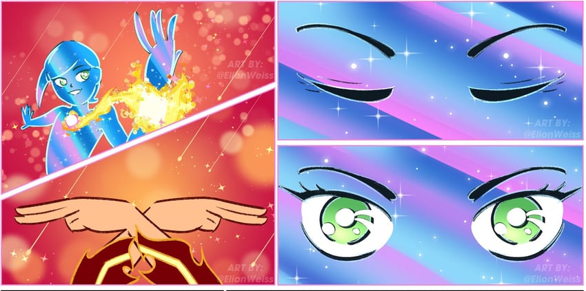 gwen tennyson and heatblast (bishoujo senshi sailor moon and 1 more) drawn by elion_weiss