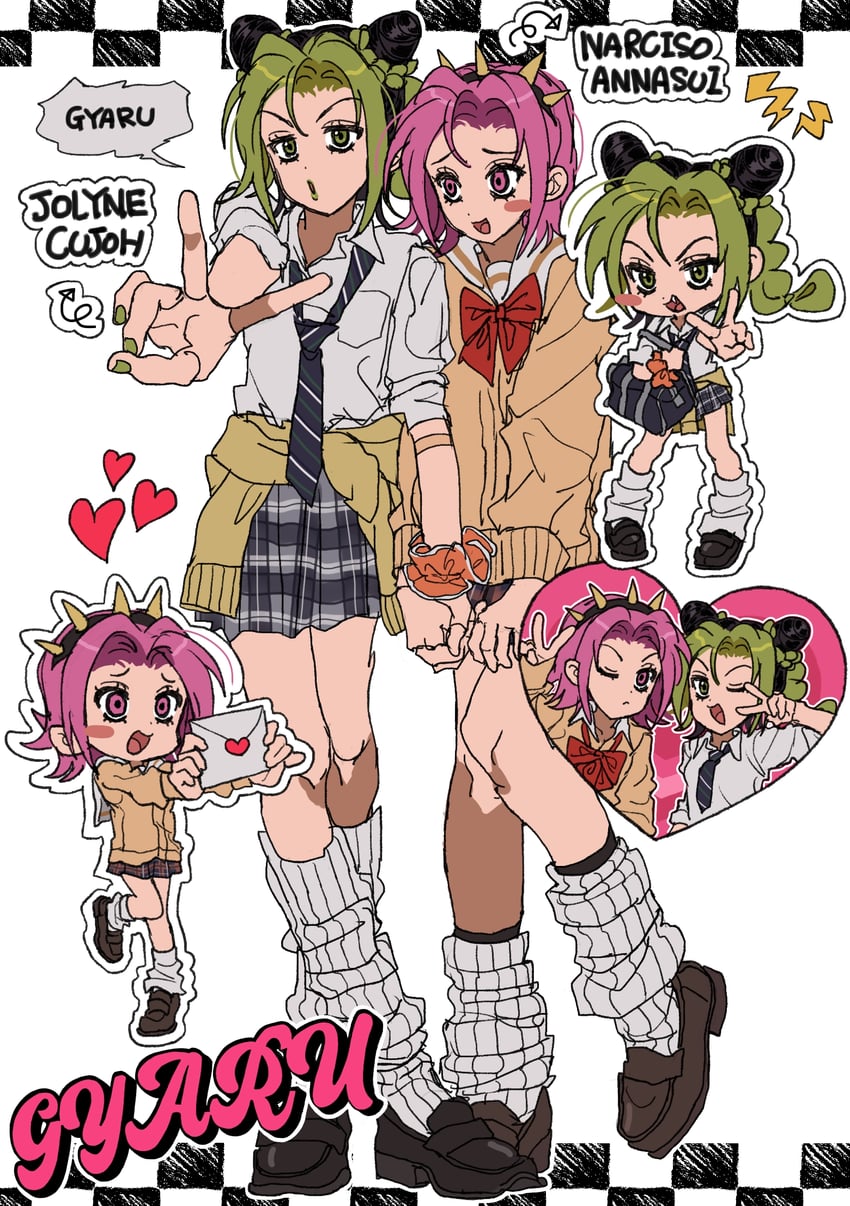 kujo jolyne and narciso anasui (jojo no kimyou na bouken and 1 more) drawn by fu_r_y