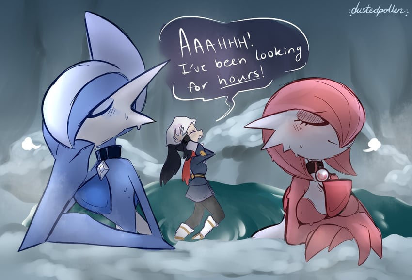 gardevoir, akari, and gallade (pokemon and 1 more) drawn by dustedpollen