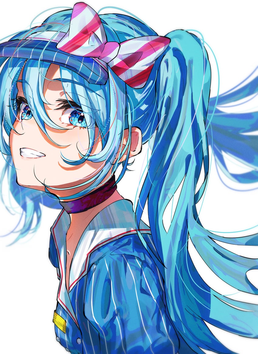 hatsune miku (vocaloid and 1 more) drawn by hanozuku