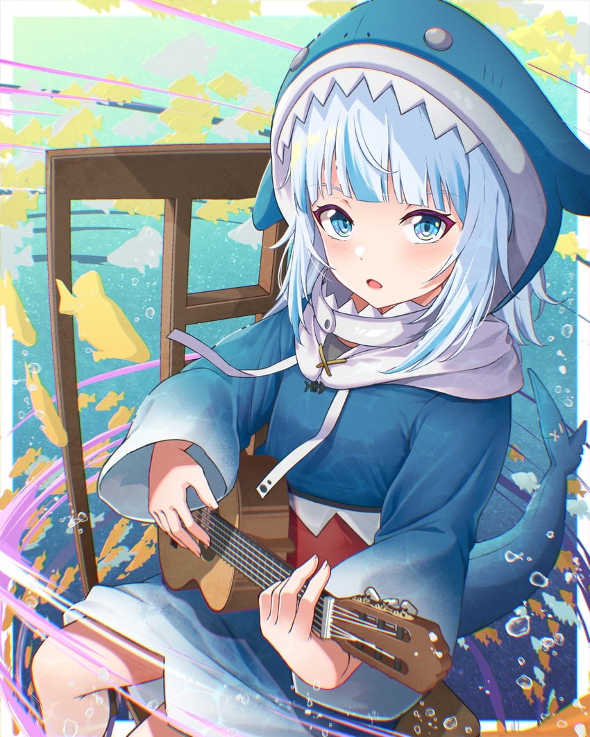 gawr gura (hololive and 1 more) drawn by agiri_(agiri_box)