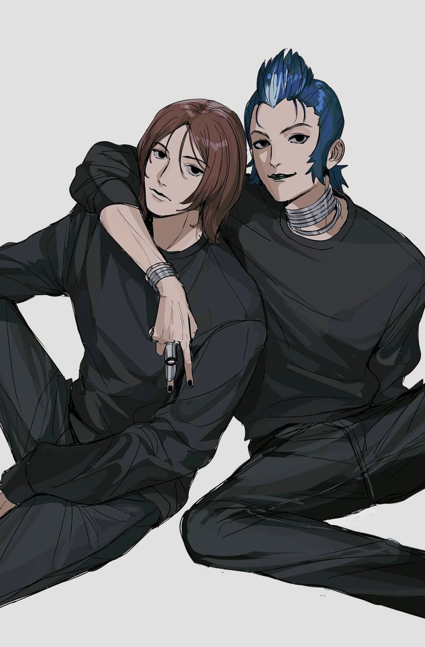 suou tatsuya and mishina eikichi (persona and 2 more) drawn by amikoiiko