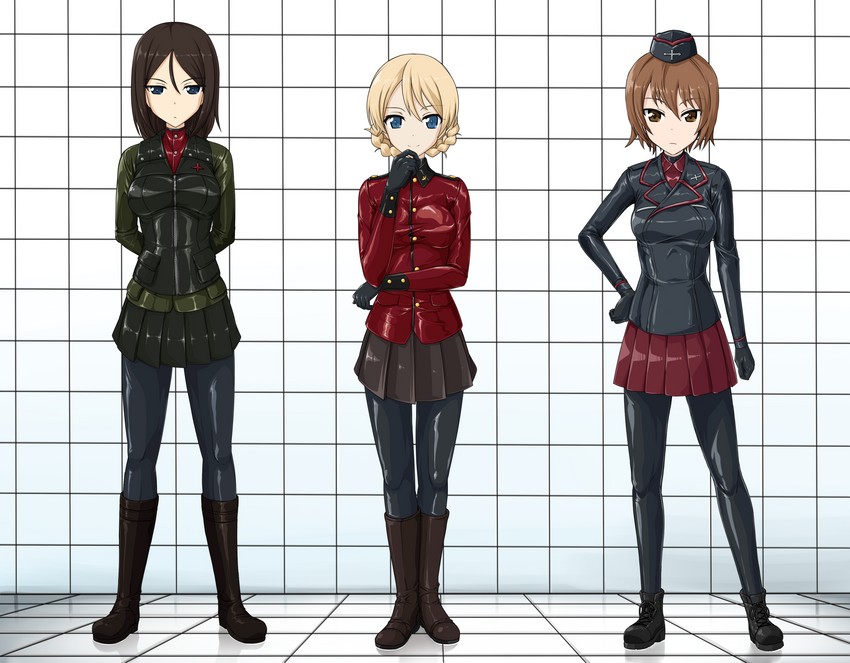 darjeeling, nishizumi maho, and nonna (girls und panzer) drawn by tamakko