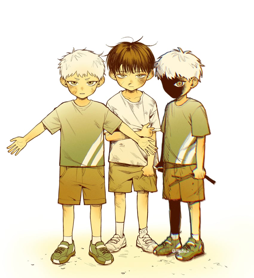indou hikaru and tsujinaka yoshiki (hikaru ga shinda natsu) drawn by nyakv_v