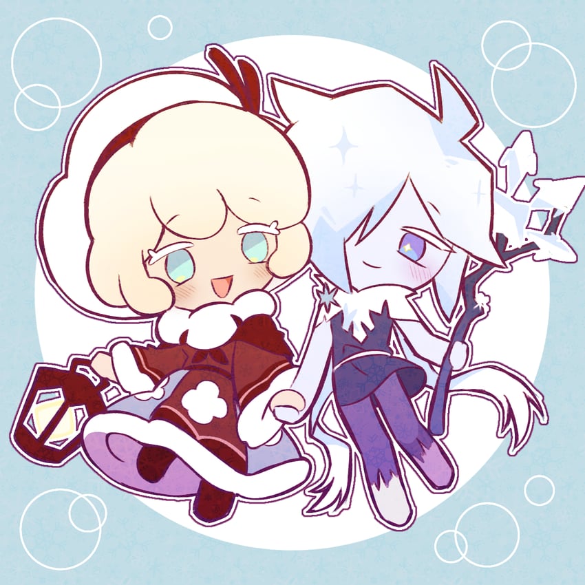 cotton cookie and sherbet cookie (cookie run and 1 more) drawn by gimt5n
