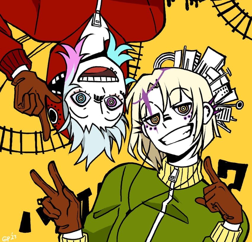 gavis bettel and magni dezmond (holostars and 2 more) drawn by gigglepox