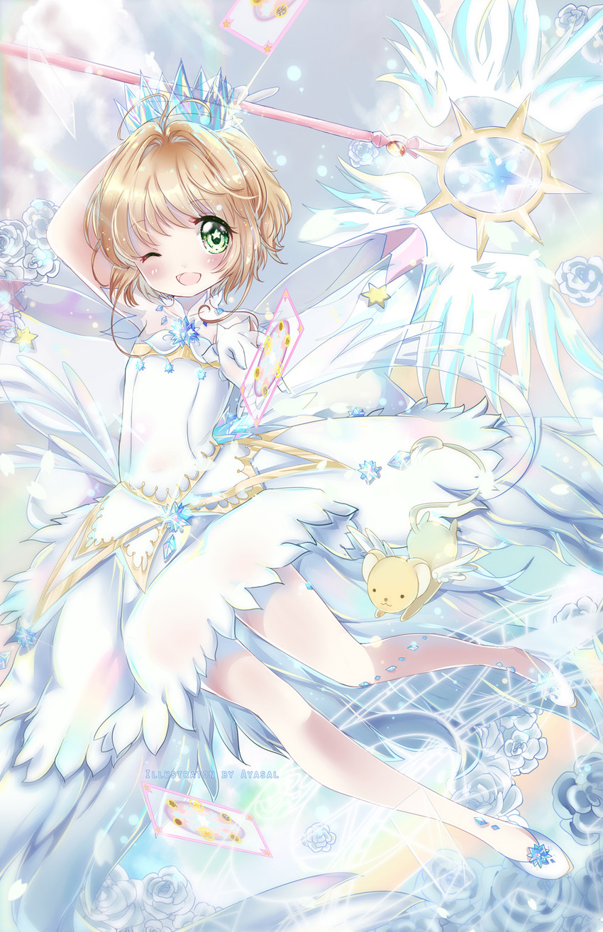 kinomoto sakura and kero (cardcaptor sakura and 1 more) drawn by ayasal
