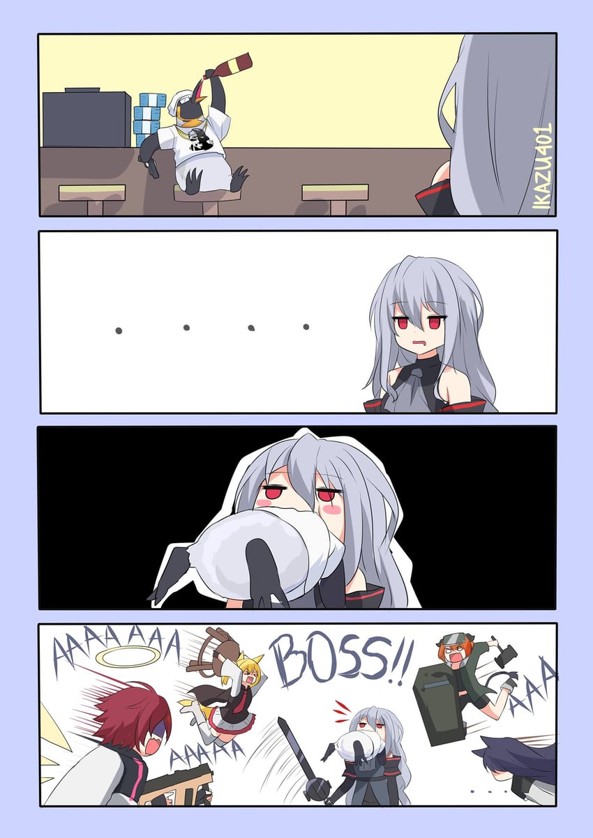 texas, skadi, exusiai, sora, croissant, and 2 more (arknights) drawn by ikazu401