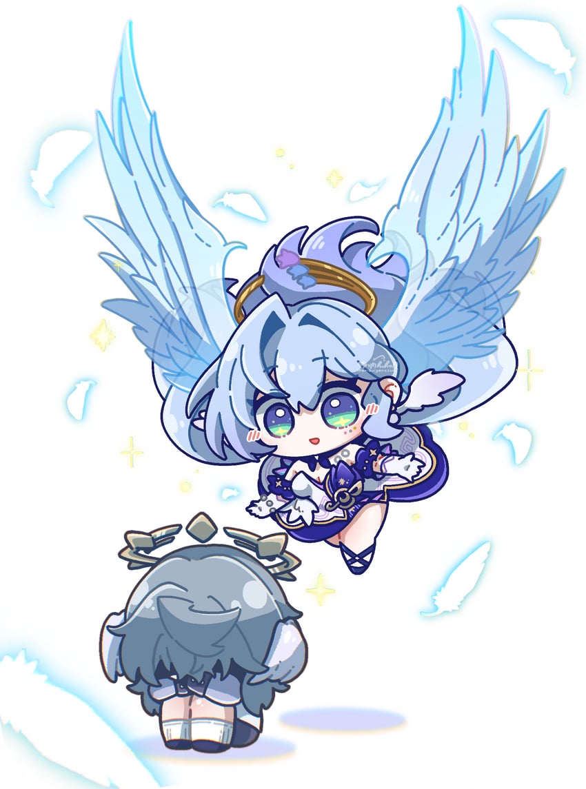 robin and sunday (honkai and 1 more) drawn by arikuigames1105