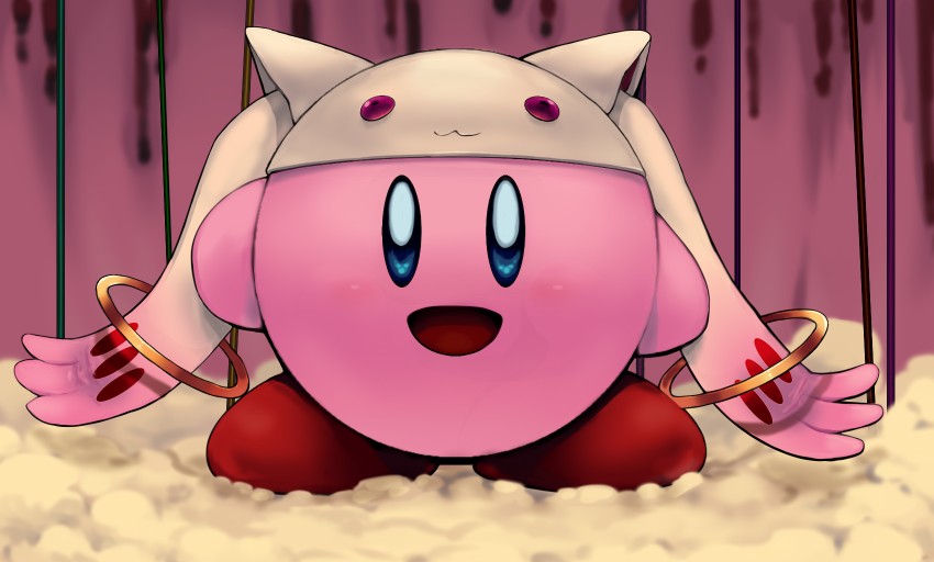 kyubey and kirby (mahou shoujo madoka magica and 1 more) drawn by watanabe_itsuki