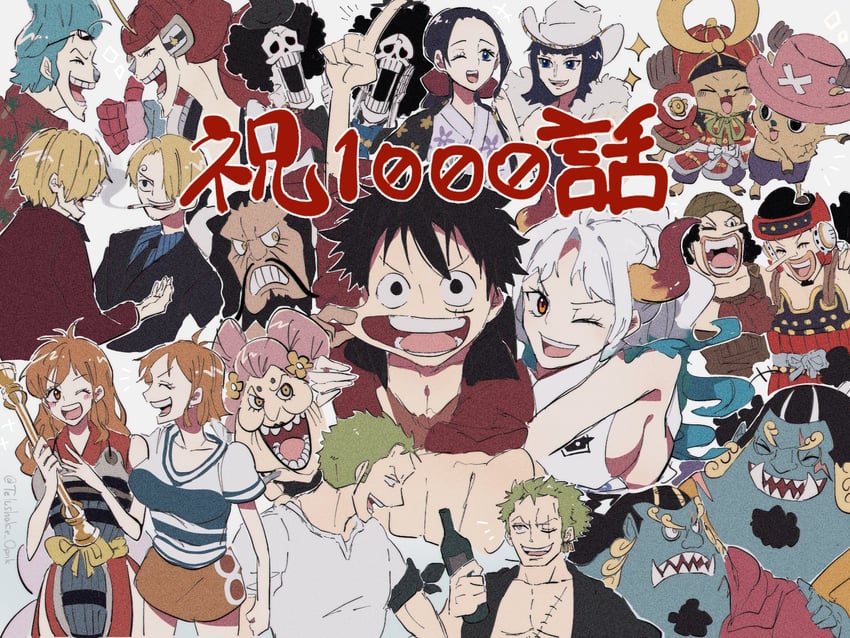 nami, monkey d. luffy, nico robin, roronoa zoro, sanji, and 8 more (one piece) drawn by telushake_opnk