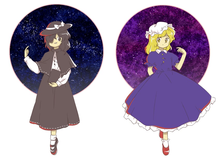 usami renko and maribel hearn (touhou and 1 more) drawn by nonamejd