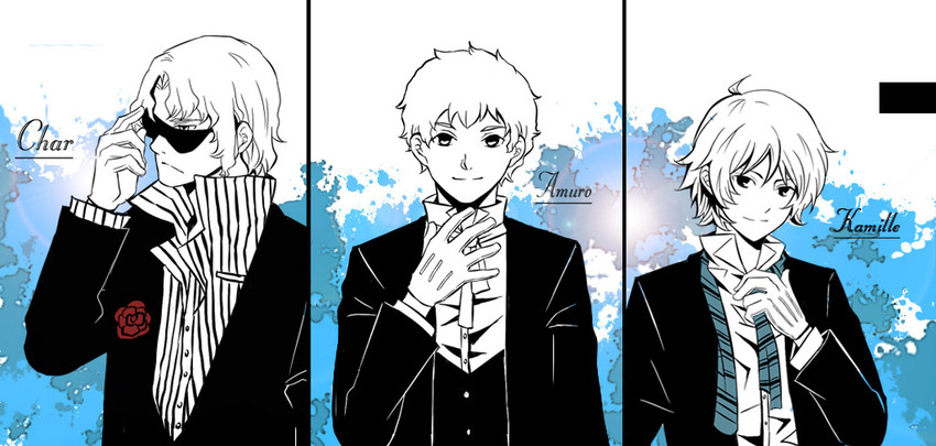 char aznable, amuro ray, kamille bidan, and quattro bajeena (gundam and 1 more) drawn by imam_kupiky