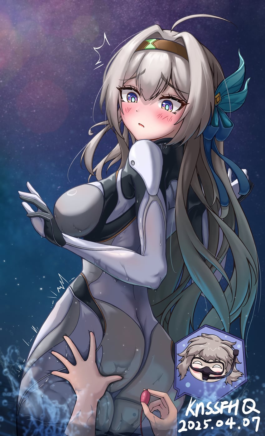 trailblazer, stelle, and firefly (honkai and 1 more) drawn by knssfhq