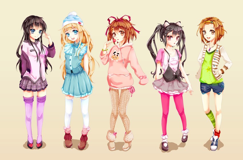 akiyama mio, nakano azusa, hirasawa yui, tainaka ritsu, and kotobuki tsumugi (k-on!) drawn by icuruninsolo