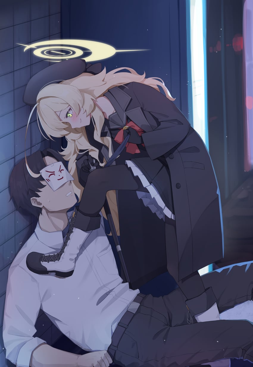 sensei and professor niyaniya (blue archive) drawn by t-hou