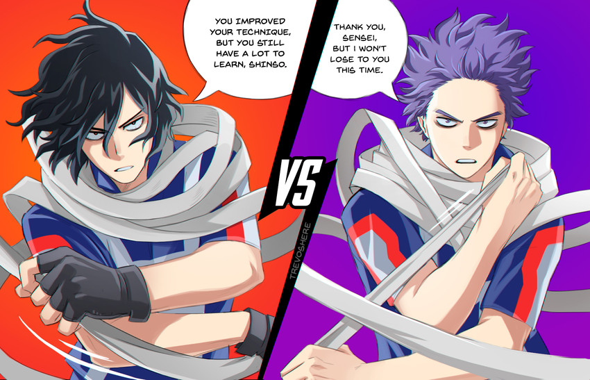 aizawa shota and shinso hitoshi (boku no hero academia) drawn by trevo_(trevoshere)