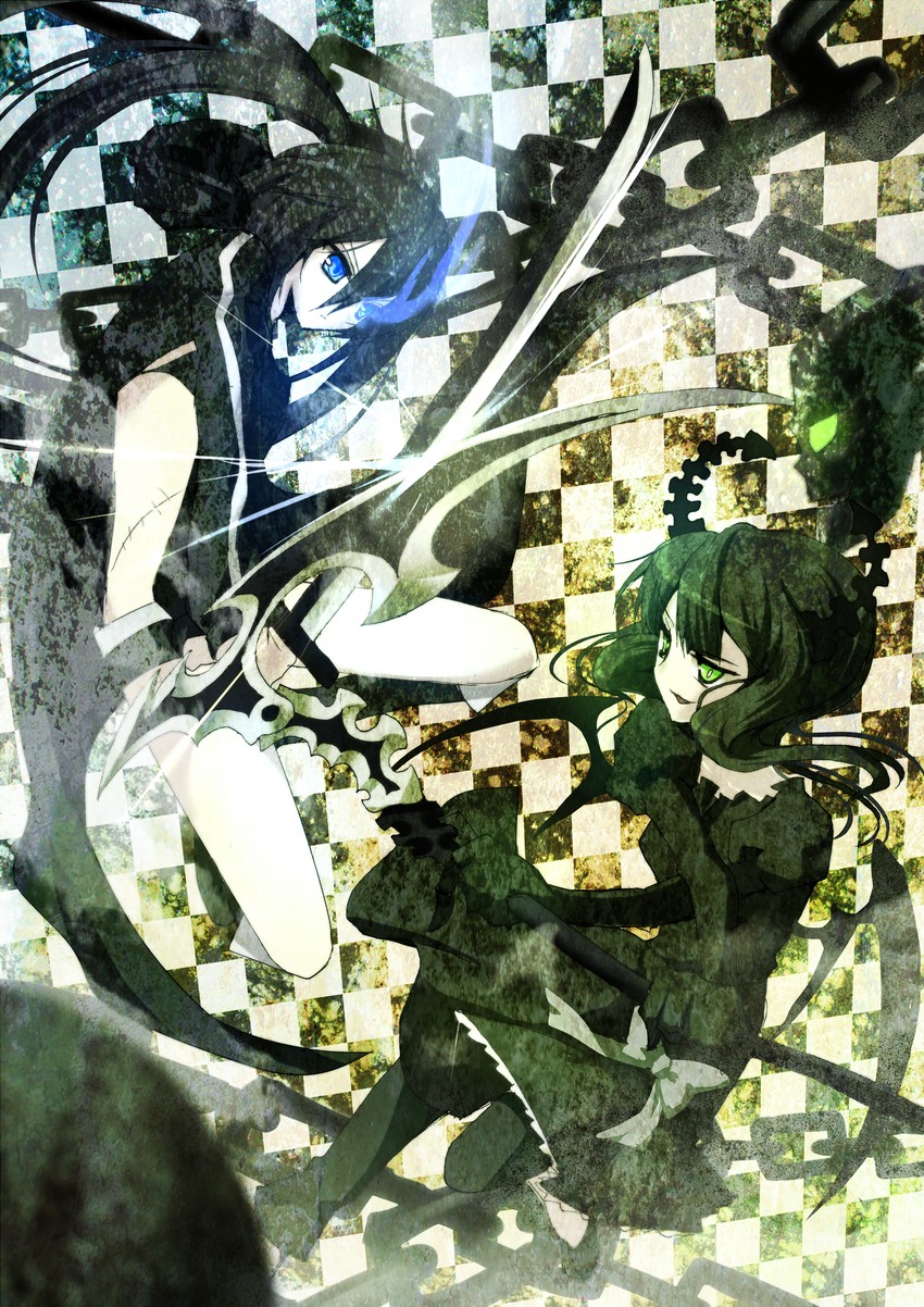 black rock shooter and dead master (black rock shooter) drawn by koikawa_minoru