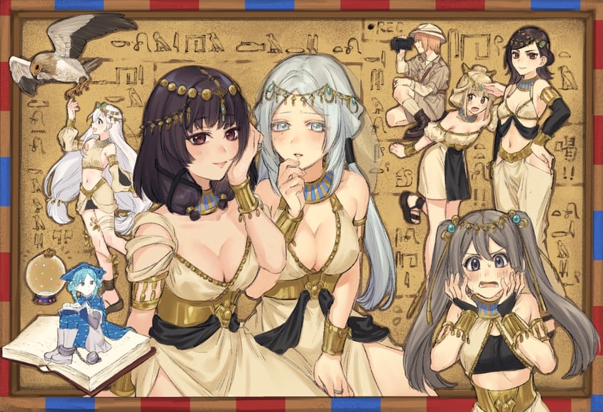 hiiragi nemu, tokime shizuka, toki sunao, miura asahi, hiroe chiharu, and 3 more (mahou shoujo madoka magica and 1 more) drawn by yukishiro_(hitsuji)