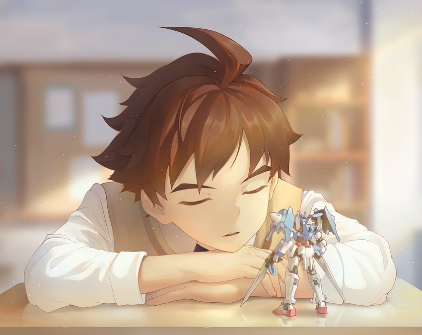 mikami riku and gundam 00 diver (gundam and 1 more) drawn by beitemian
