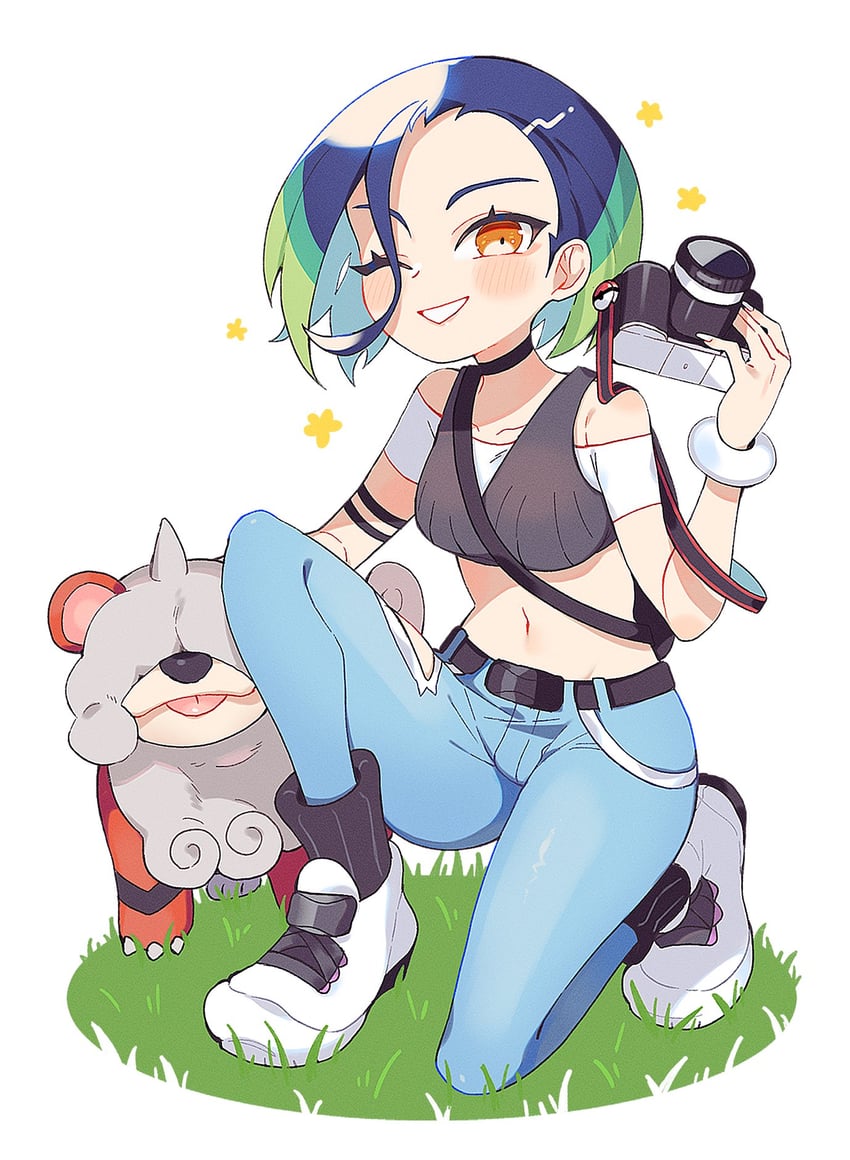 perrin and hisuian growlithe (pokemon and 1 more) drawn by shichi_(ponpeex)