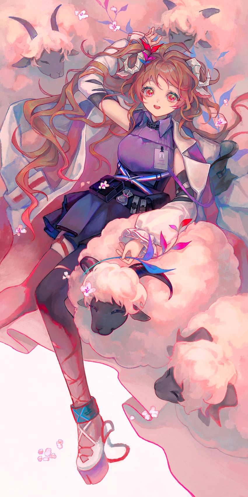 eyjafjalla and eyjafjalla the hvit aska (arknights) drawn by yezhi_dun_luobei
