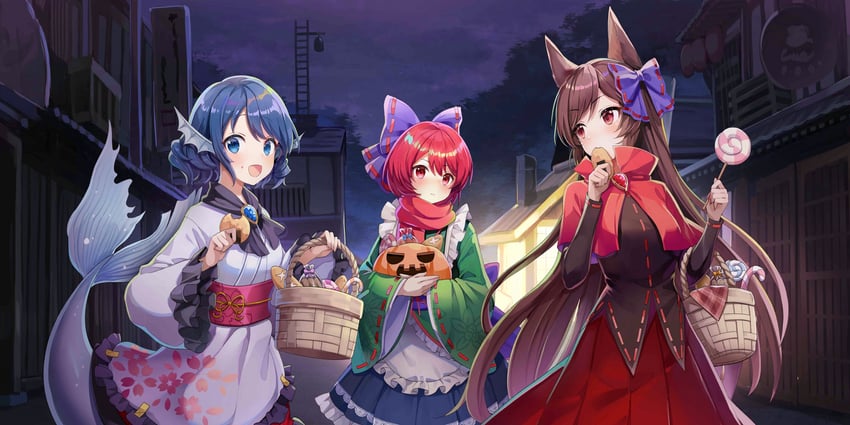 imaizumi kagerou, sekibanki, and wakasagihime (touhou and 1 more) drawn by misyune