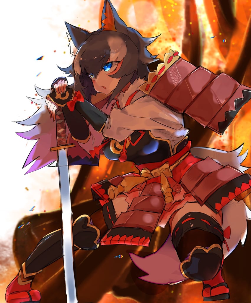 grey wolf (kemono friends and 1 more) drawn by 100maru